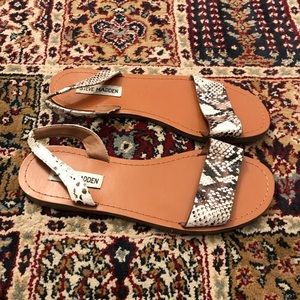 Steve Madden Snakeskin Print Flat Sandals